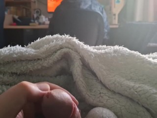 A sneaky blowjob while our friend was in video chat. She didn't notice, too busy gaming