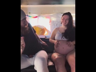 Pregnant as fuck, fucking and sucking. Some comedy, some creampie.