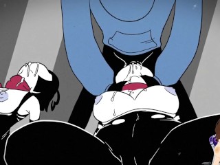 Mime girls give me a challenge that involve fill every hole with cum (Derpixon animation) - Jazziuu