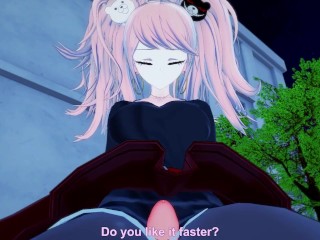 Junko Enoshima from Danganronpa Gives You A Footjob Hentai POV