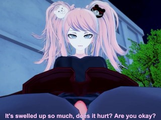 Junko Enoshima from Danganronpa Gives You A Footjob Hentai POV