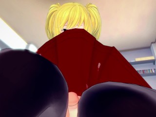 Misa Amane from Death Note Gives You A Footjob Hentai POV