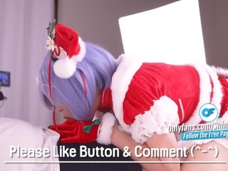 【Re:Zero】🎄 My sex friend cosplayer get Fucked, Christmas Rem hentai japanese shemale cosplay 6