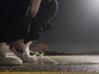 I Cum and Pee in the Parking Lot After Skateboarding in the Early Morning