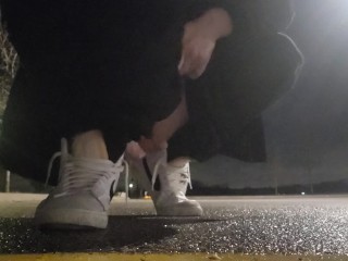 I Cum and Pee in the Parking Lot After Skateboarding in the Early Morning