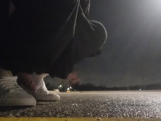 I Cum and Pee in the Parking Lot After Skateboarding in the Early Morning