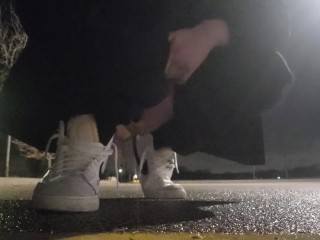 I Cum and Pee in the Parking Lot After Skateboarding in the Early Morning