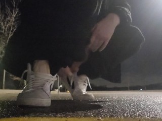 I Cum and Pee in the Parking Lot After Skateboarding in the Early Morning