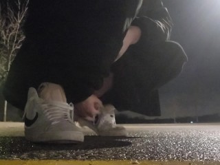 I Cum and Pee in the Parking Lot After Skateboarding in the Early Morning