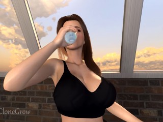 Roommate's Jumbo Gro (Giantess Growth Animation, Expansion & POV)