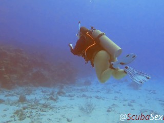 Her sexy red bikini bottom comes off underwater and leads to SCUBA Sex!