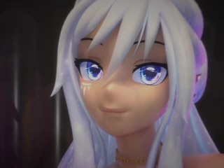 Hentai Vtuber Elfie Love gives you blow job & boob job w/ cumshot on her tits (3D / VRCHAT / MMD)