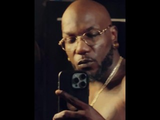 Chocolate Solo Male Jacking Off in the Mirror! Follow Me to talk chat!