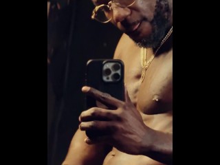 Chocolate Solo Male Jacking Off in the Mirror! Follow Me to talk chat!