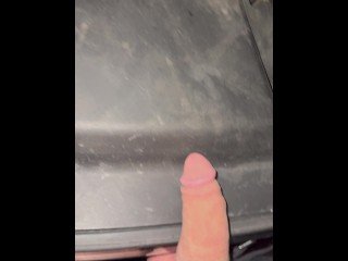 Big Cock Dry Humping Car Hood Outdoors in Public with Loud Moaning