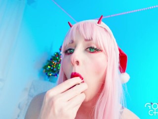 Zero Two gets fucked in all her holes for Christmas