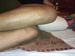 Hot teen with perfect cock moans heavily while squirting cum