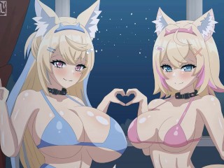 Vtubers GangBang Orgy Fuwawa and Mococo - HENTAI