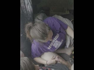 Stoner chick get a new year suprise