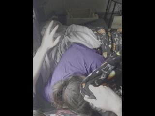 Stoner chick get a new year suprise