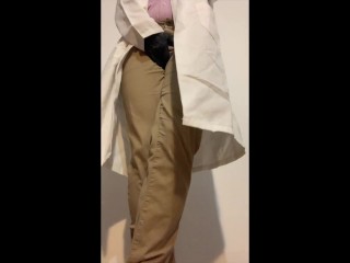 SNEAK PEAK - Hospital Desperation! Doctor can't hold her pee!!