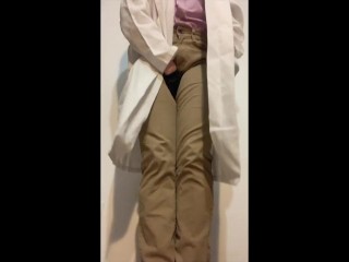 SNEAK PEAK - Hospital Desperation! Doctor can't hold her pee!!