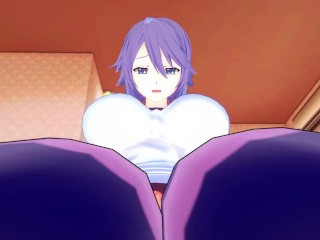 Mizore Shirayuki from Rosario + Vampire Gives You A Footjob Hentai POV