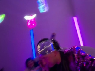 College Rave Girl Dances On The DJs Dick At The After Party - Jewelz Blu