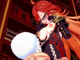 Mavuika sucking dick in Jean´s office | Genshin impact | Full & POV on patreon: Fantasyking3