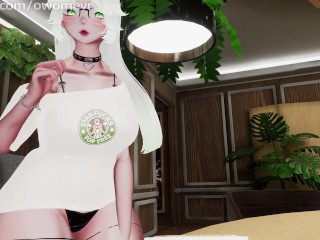 Cute Futanari Barista Serves You Fresh Cream and a Free Anal Creampie 💚