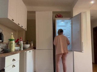 Cleaning the fridge with me with lots of farts . Full 10 min video on my of page