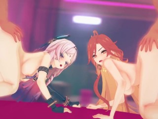 【原神 乱交セックス2】マーヴィカ,シトラリが集団エッチする3Dエロアニメ動画(Mavuika,Citlali group orgy sex2.)