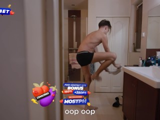 Stepsister caught me in the shower! - I will use your face until I have an orgasm. Facesitting.