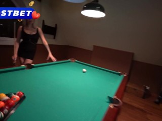 Sexy blond lost in billiards and the winner fucked her right on the table