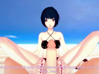 Takemi from Persona 5 Gives You A Footjob At The Beach Hentai POV