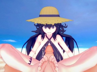 Hex Maniac from Pokemon Gives You A Footjob At The Beach Hentai POV