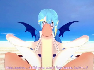 Lil-la from Yu-Gi-Oh! Gives You A Footjob At The Beach Hentai POV