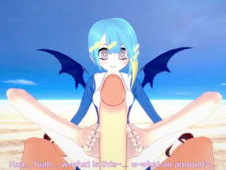 Lil-la from Yu-Gi-Oh! Gives You A Footjob At The Beach Hentai POV