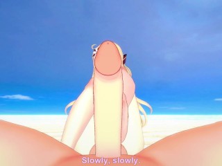 Sky Striker Ace - Raye from Yu-Gi-Oh! Gives You A Footjob At The Beach Hentai POV