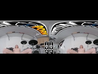 VIRTUAL PORN - Bess Breast Learns How To Play Drums & Playing With A Dick At the Same Time
