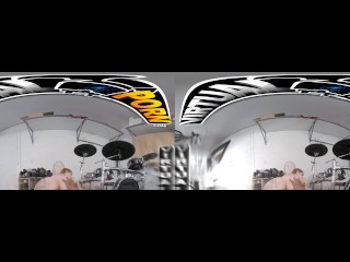 VIRTUAL PORN - Bess Breast Learns How To Play Drums & Playing With A Dick At the Same Time