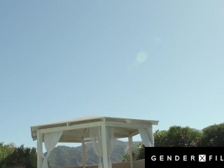 Trans Poolgirl Rails The Fuck Out of Big Tittied Slut - GenderXFilms