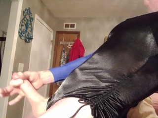 Shiny swimsuit and ANAL make a girly dick expode with passion!