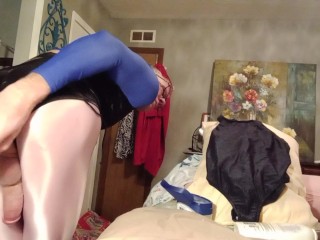 Shiny swimsuit and ANAL make a girly dick expode with passion!