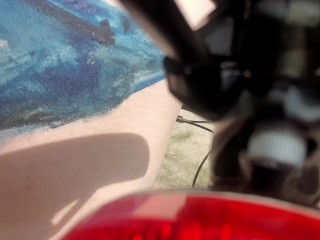 Not perfect body art. Walking naked on the beach