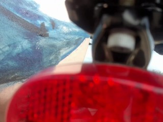 Not perfect body art. Walking naked on the beach