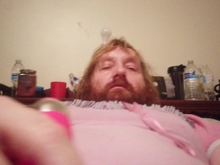 ABDL Adult Baby Diaper Lover Kink Sissy Little Jacks Off in Pink Romper Fetish Kink POV HD Hot Sexy