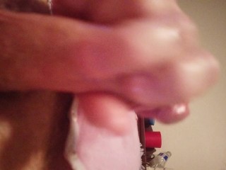 ABDL Adult Baby Diaper Lover Kink Sissy Little Jacks Off in Pink Romper Fetish Kink POV HD Hot Sexy