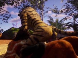 Sexy furry babe gets fucked by everyone until she squirts in Wild Life sex