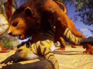 Sexy furry babe gets fucked by everyone until she squirts in Wild Life sex